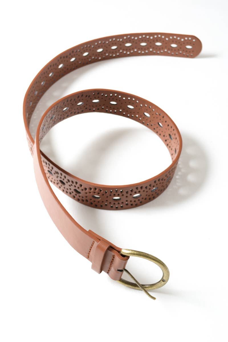 Eyelet Bohemian Belt: Black