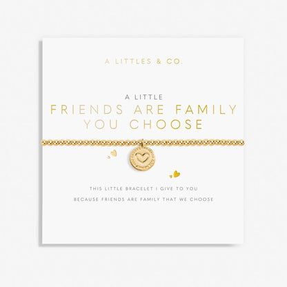 'Friends Are Family You Choose' Bracelet in Gold-Tone Plating