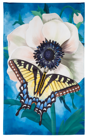 Anemone & Butterfly Applique Flag