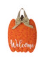 Autumn Pumpkin Burlap Door Hanger