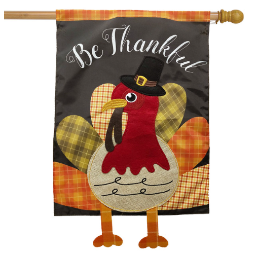 Colorful Turkey Applique Flag