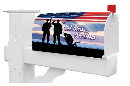 Bless Our Troops Mailbox Cover