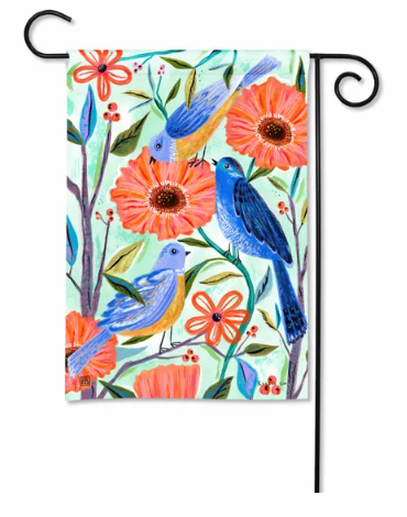 Bluebirds and Blossoms Garden Flag