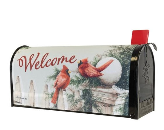 Cardinals & Pine Mailbox Cover