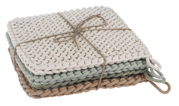 Cotton Crochet Pot Holder 4 Piece Set