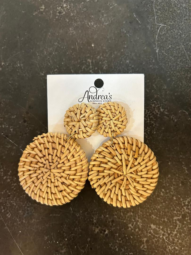 Basket Woven Circular Earrings