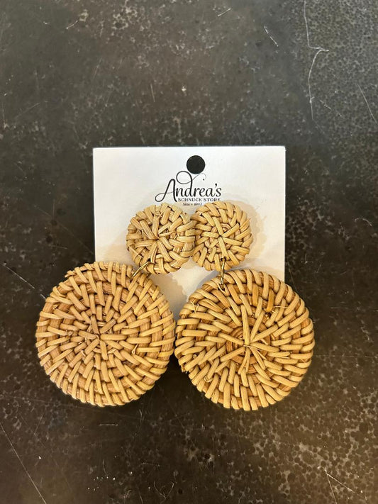 Basket Woven Circular Earrings