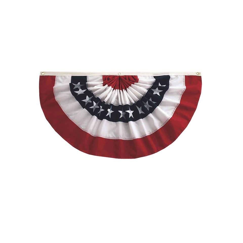 Pleated Fan Patriotic Bunting, 1.5' x 3'