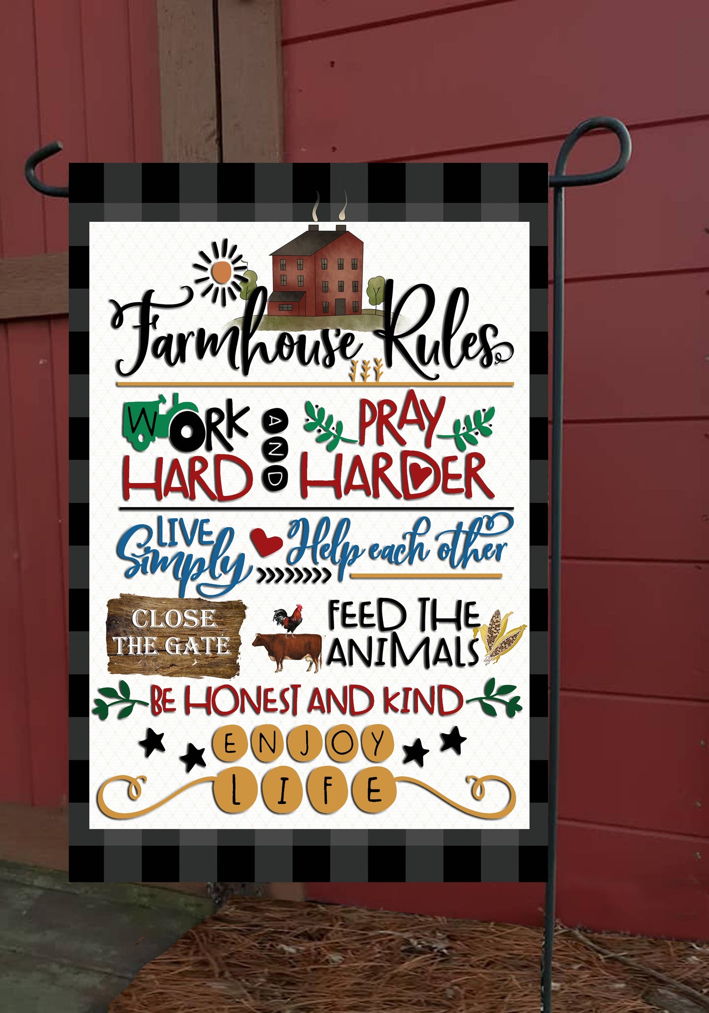 Farm House Rules Garden Flag G2075