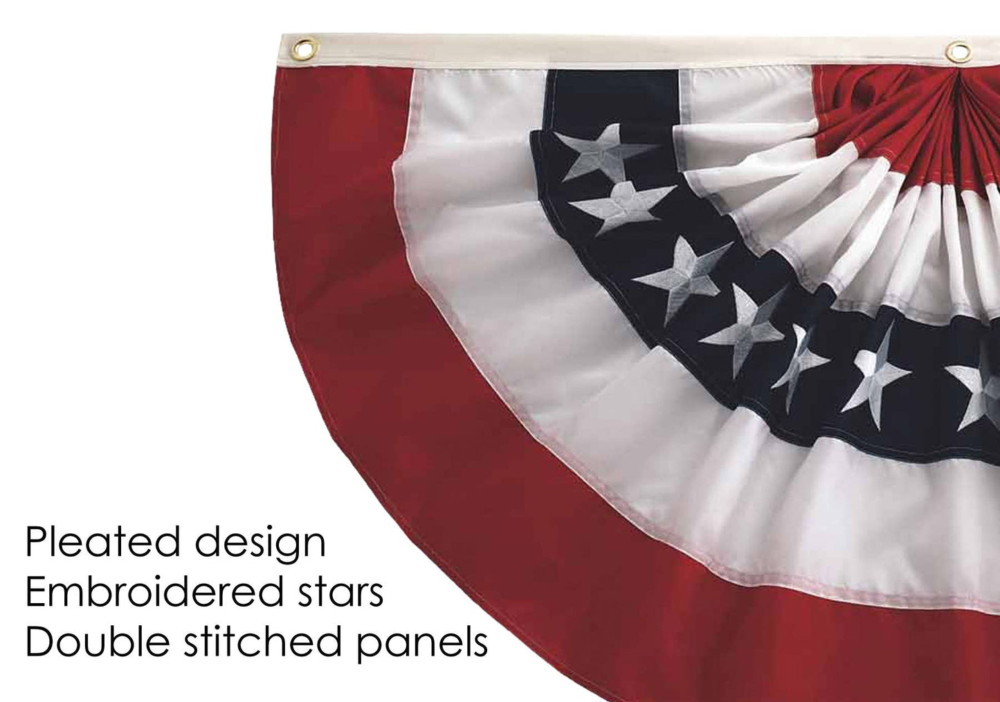 Pleated Fan Patriotic Bunting, 1.5' x 3'