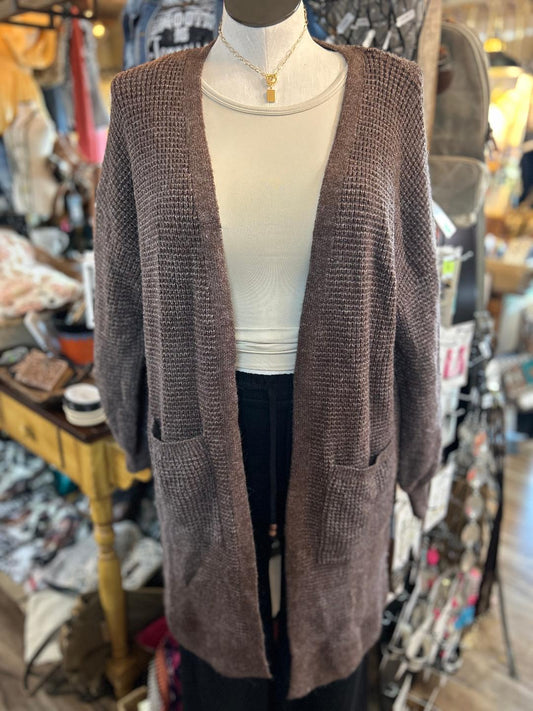 Dusty Brown Knitted Cardigan