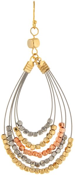 Multimetal Illusion Wire Bead Earring