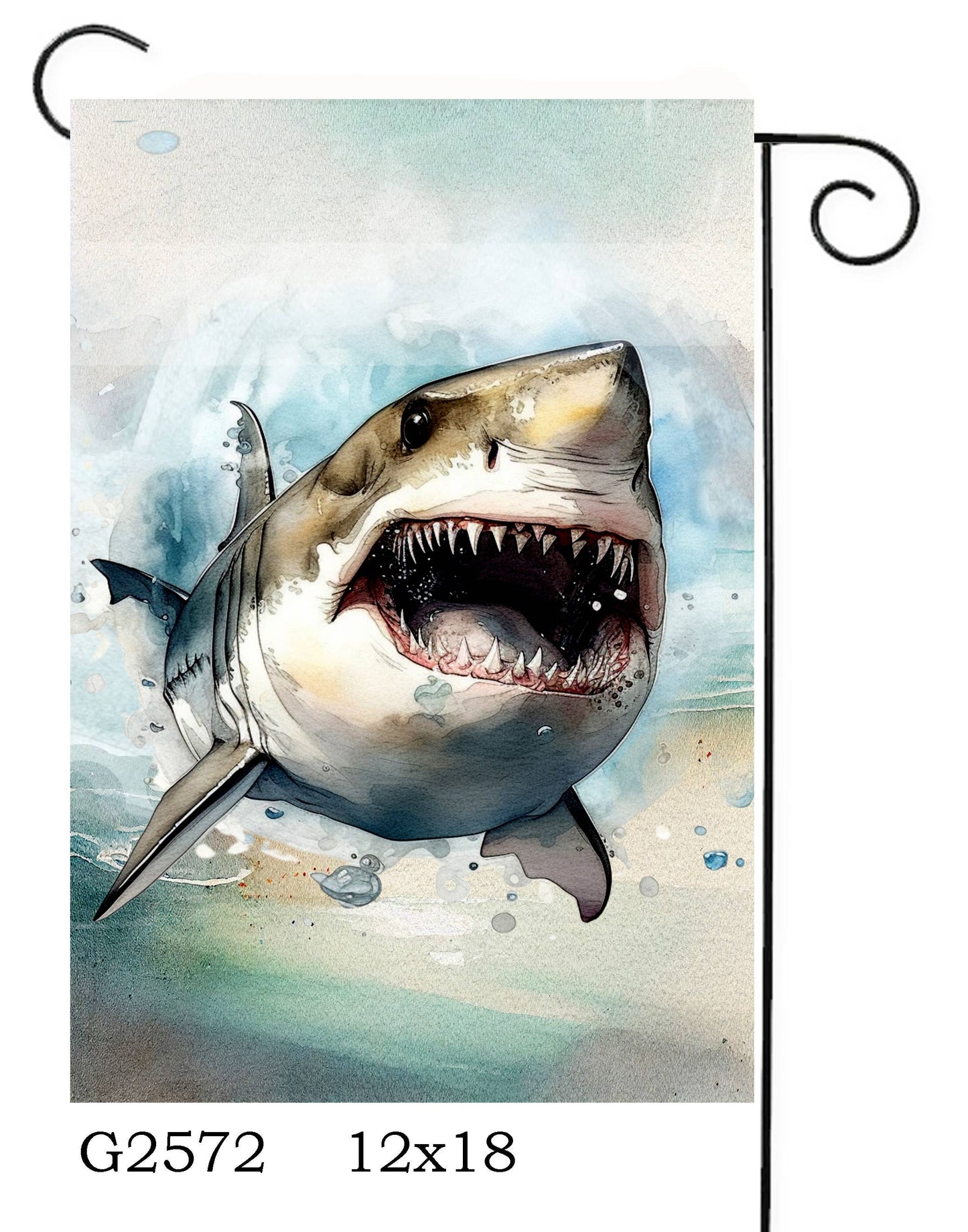 Shark Swimming  Garden Flag  12x18  Double Sided ~ G2572