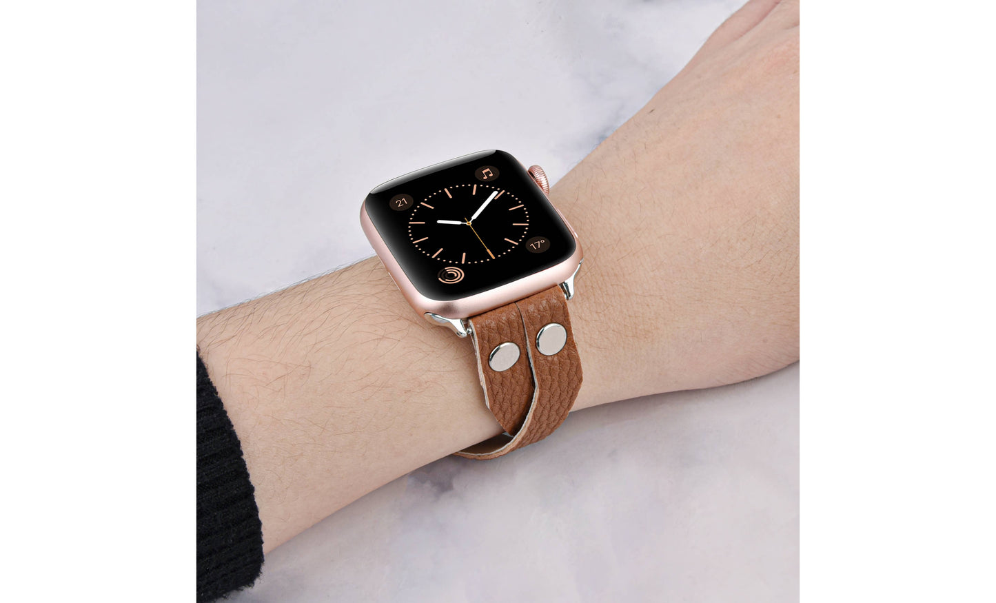 Thin Crisscross Vegan Leather Apple Watch Band