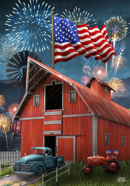 Briarwood Lane - American Celebration Barn Summer 4th of July Garden Flag