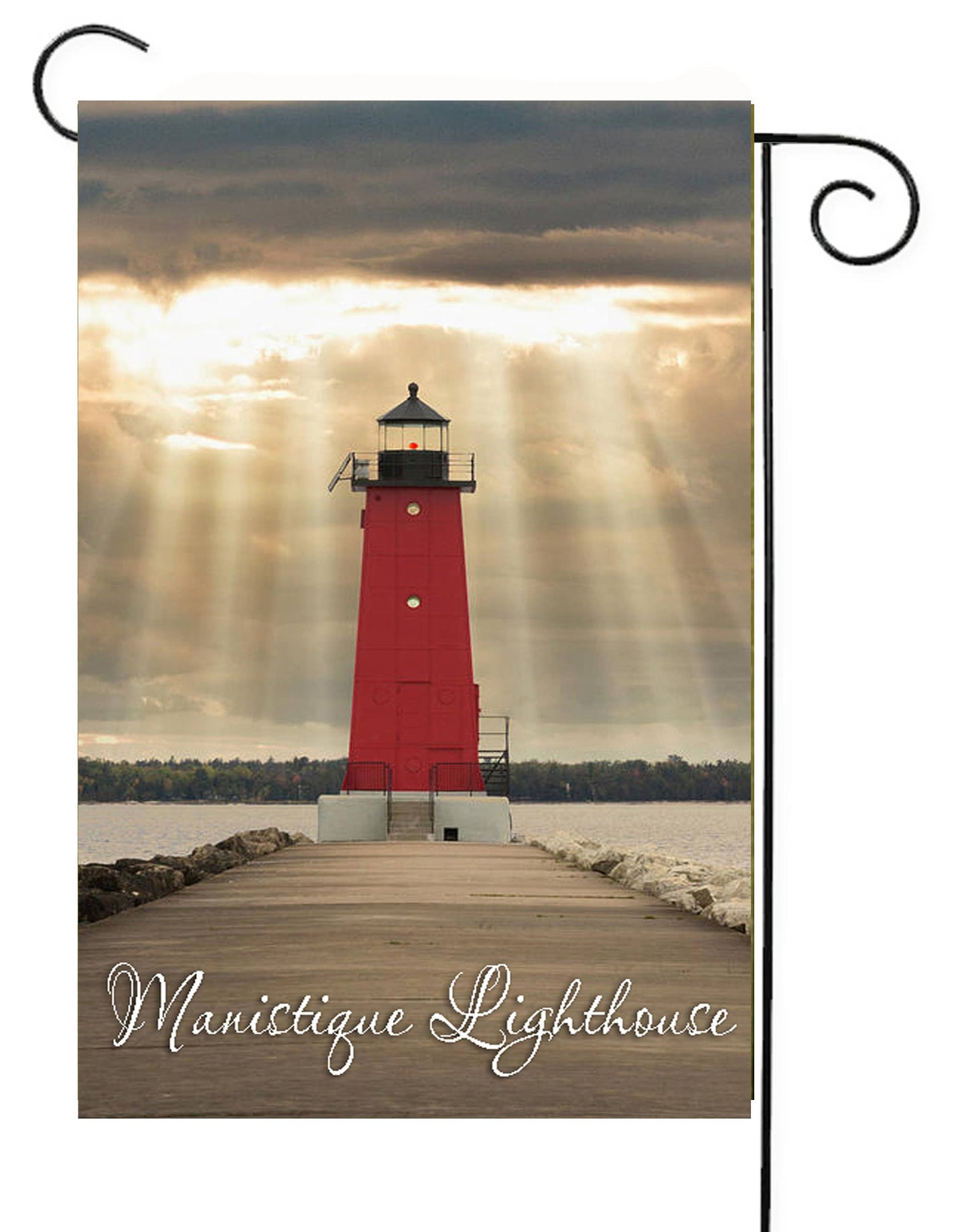 Happy Cow Lawn Decor - Manistique Lighthouse Garden Flag G2588