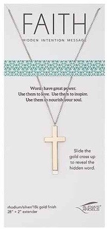 Cross Necklace With Hidden Message 28"+2" Extender