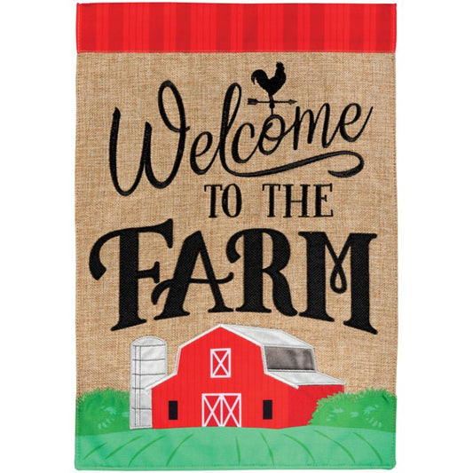 "Farm Welcome" Double Applique Garden Flag