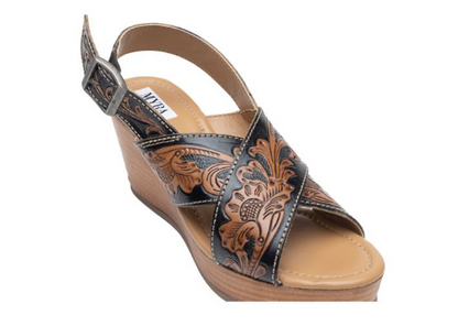 Flower Ridge Hand-tooled Sandals