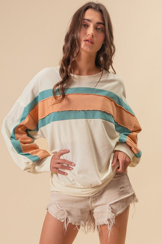 French Terry Color Block Sweatshirt