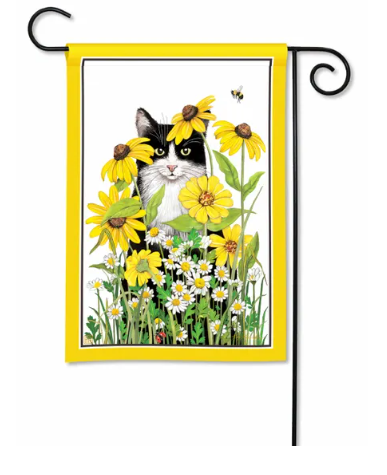 Garden Flower Cat Garden Flag
