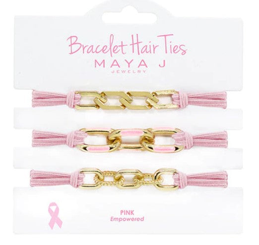 Pink Elastic Bracelet Hair Tie Yellow -HT46YP