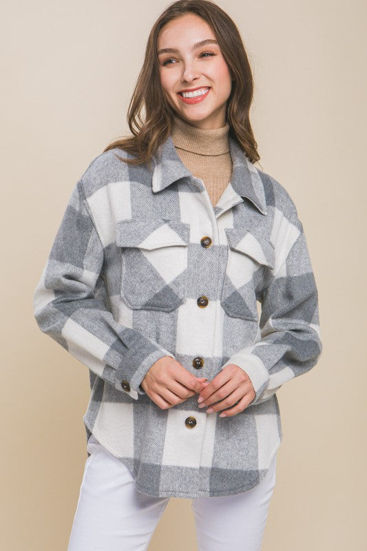 Woven Yarn Dye Bust Pocket Jacket