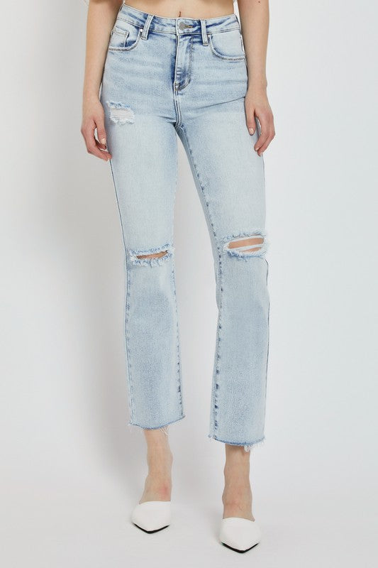 HIGH RISE ANKLE STRAIGHT JEANS