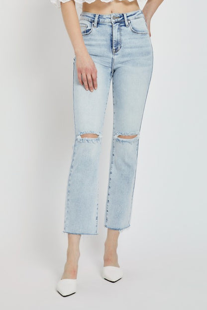 HIGH RISE ANKLE STRAIGHT JEANS