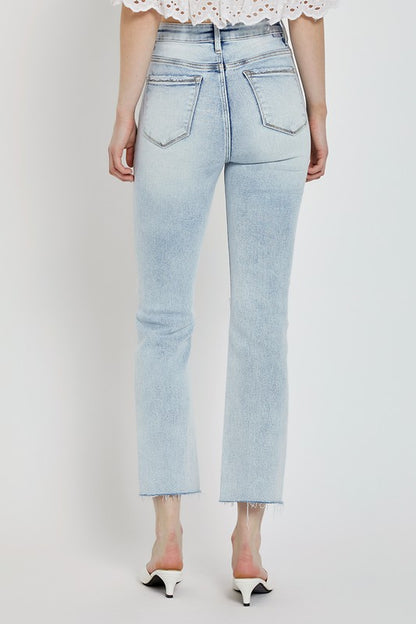 HIGH RISE ANKLE STRAIGHT JEANS