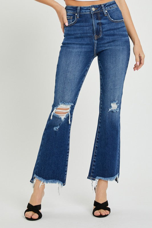 HIGH RISE CROP FLARE JEANS!