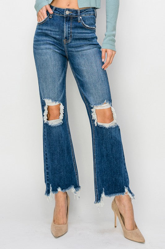 RISEN HIGH RISE CROP STRAIGHT JEANS!