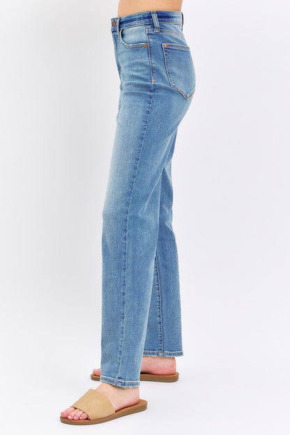 High Waist Straight Fit Judy Blue Jeans Medium Wash