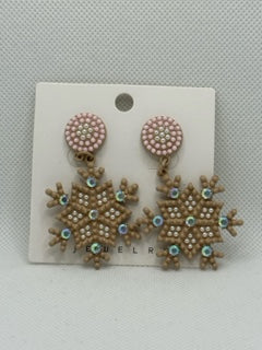 Beaded Snowflake Earrings