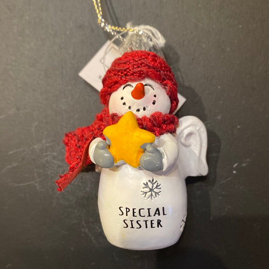 Snow Angel Ornament Special Sister