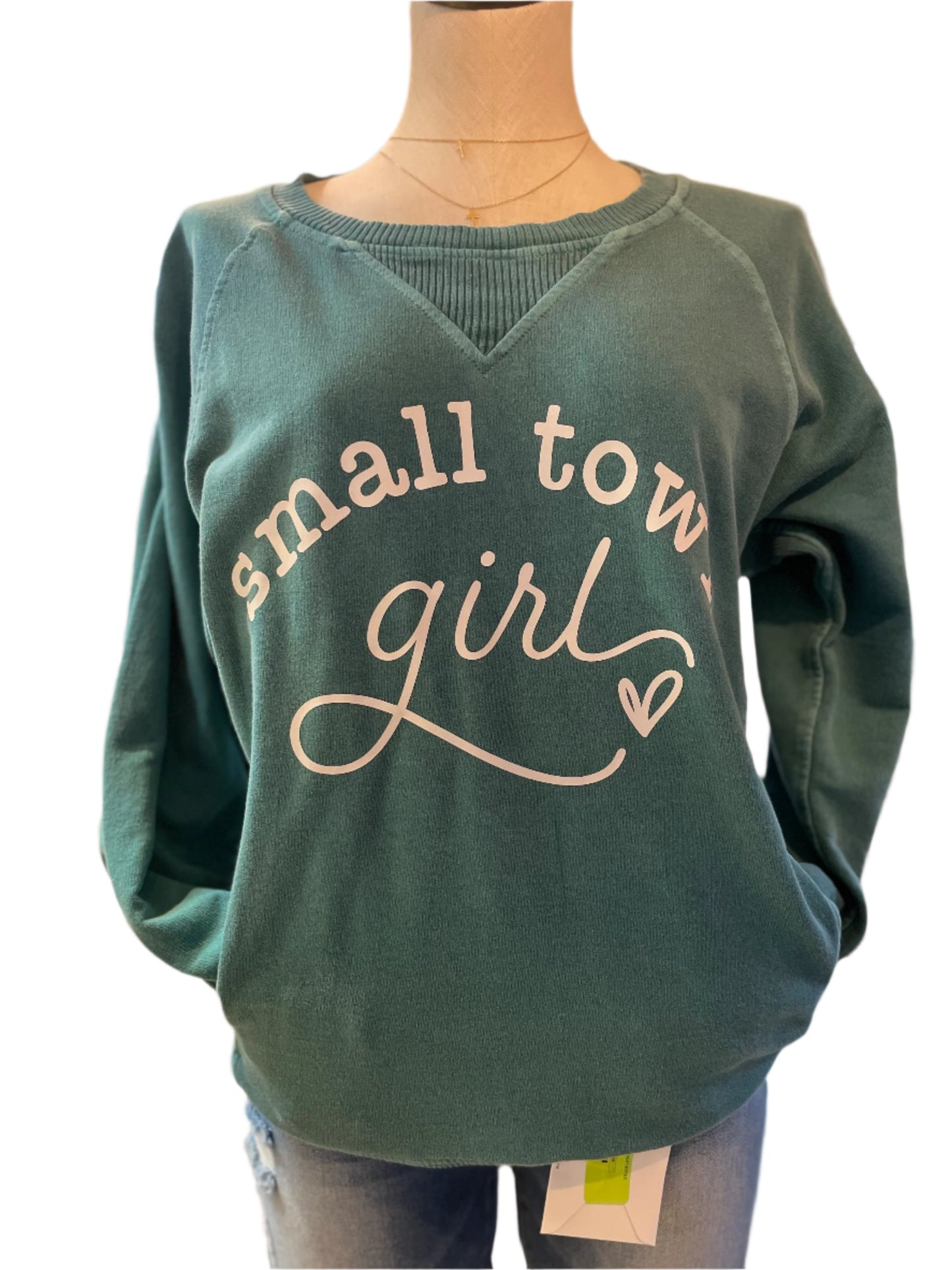 Small Town Girl Teal Sweatshirt