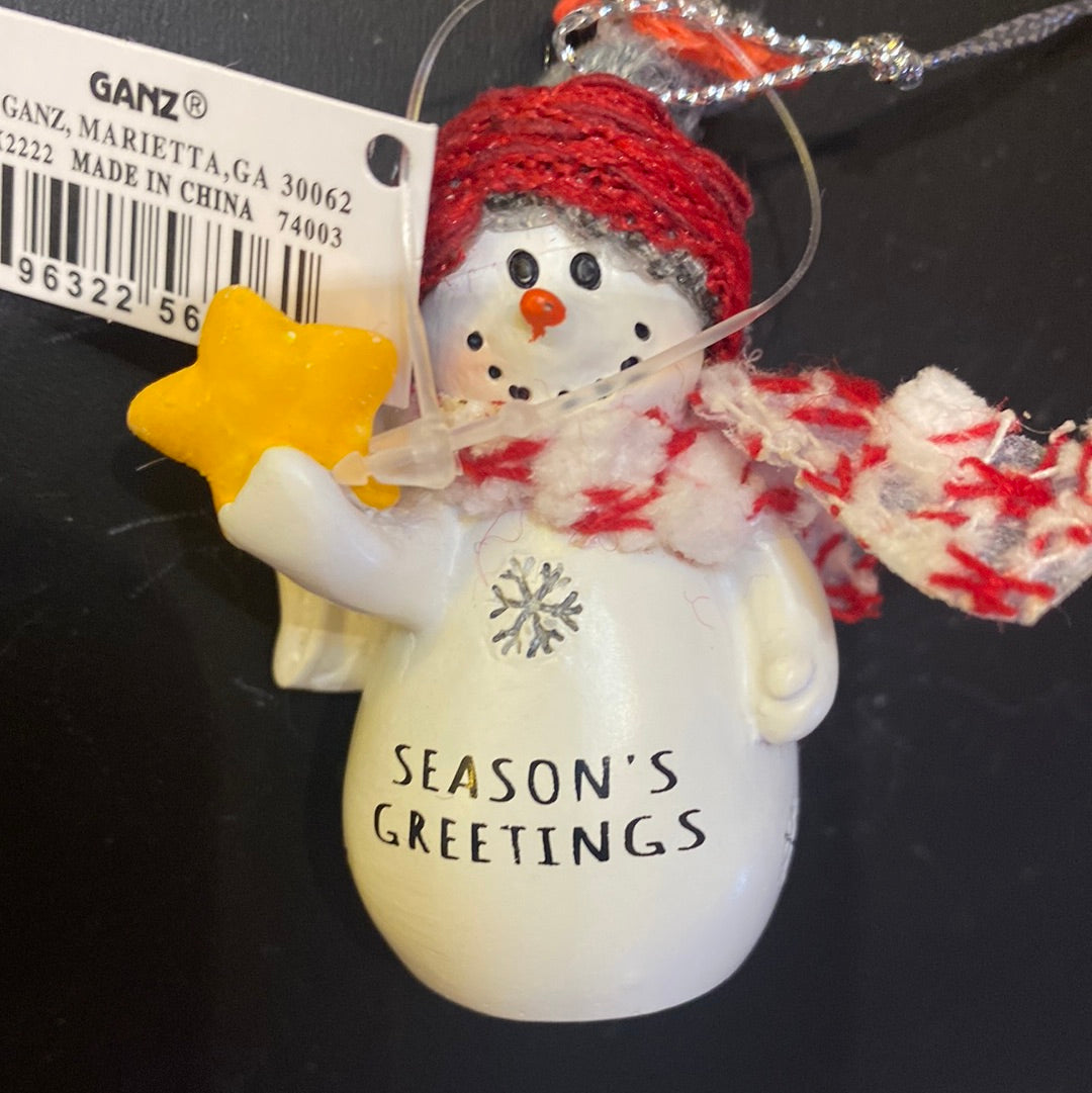 Snow Angel Ornament Season's Greetings