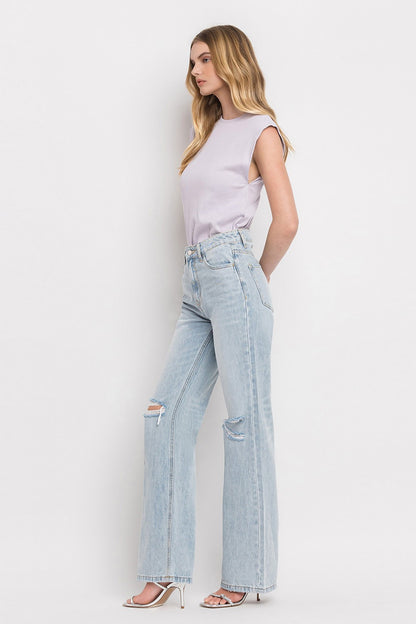 90'S VINTAGE SUPER HIGH RISE FLARE JEANS