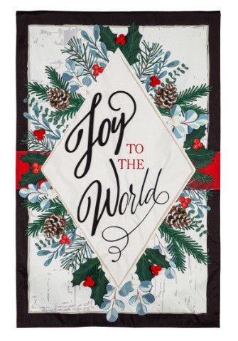 Joy to the World Linen Flag