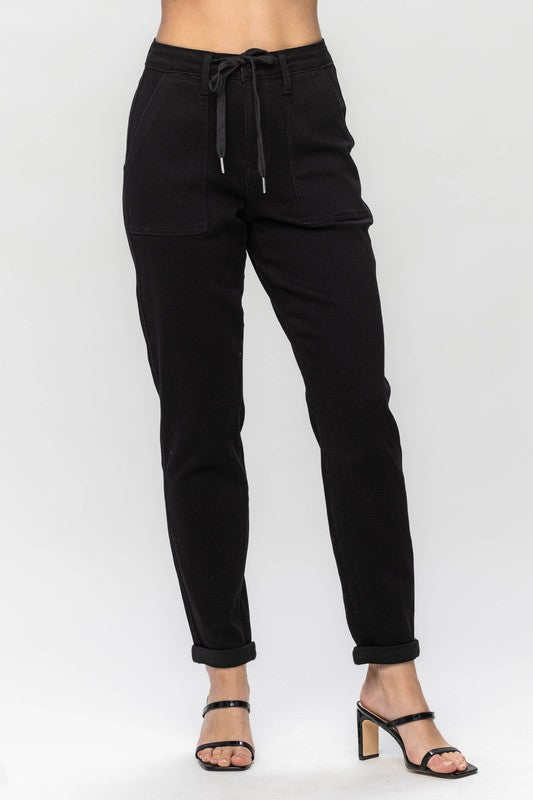 HW Jet Black Double Roll Cuff Jogger