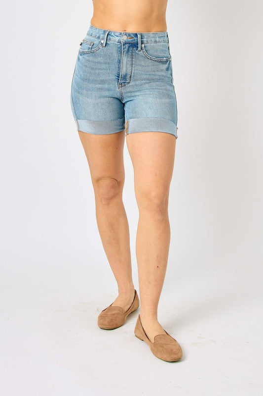 HW Tummy Control Cool Denim Shorts