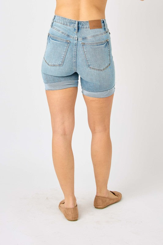 HW Tummy Control Cool Denim Shorts