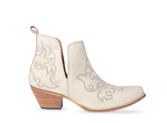 La Ponderosa Booties in Ivory Suede