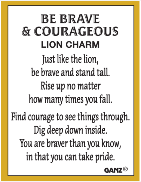 Be Brave & Courageous Lion Charm