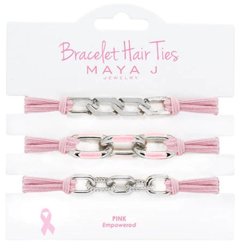 Pink Elastic Bracelet Hair Tie h-HT46WP