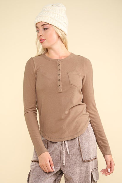 Melania Soft cozy brushed ribbed knit top