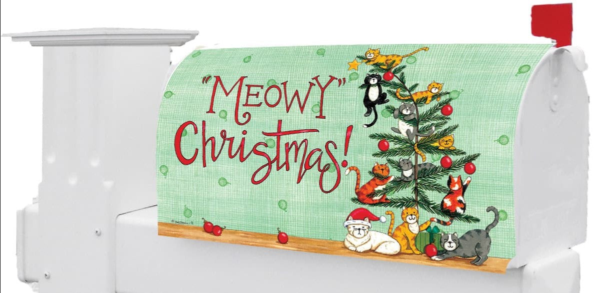 Meowy Christmas Mailbox Cover