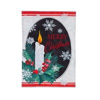 Merry Christmas Holly Applique Garden Flag