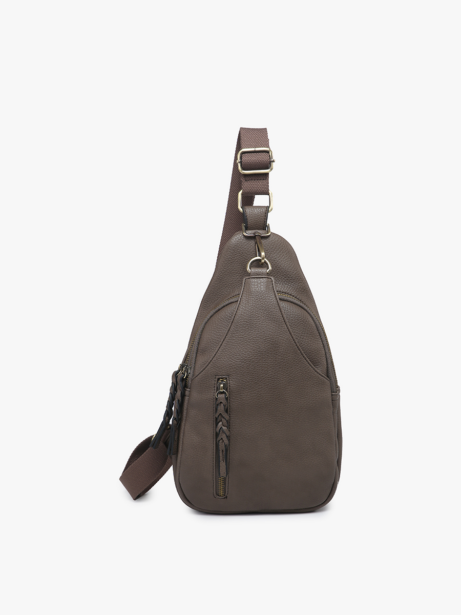 Nikki Dual Compartment Sling Pack Bag Chocolate