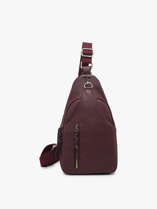 Nikki Dual Compartment Sling Pack Bag Wine